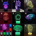 3D colourful LED desk lamp with remote control and USB power cable