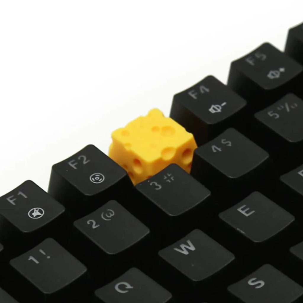 Yellow resin cheese-themed key cap for mechanical keyboards