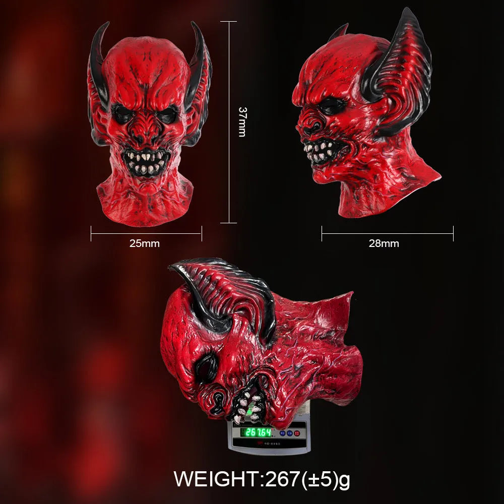 Red bat horror party hood mask for Halloween and holiday dress-up events