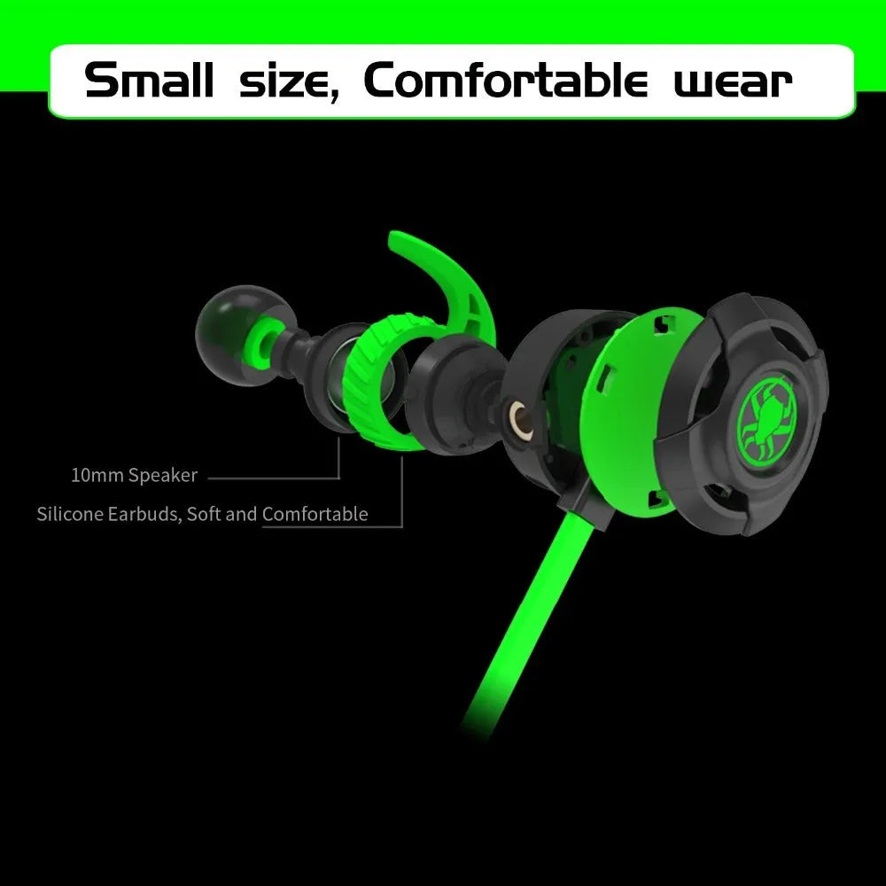 Shuangmai wired in-ear gaming headset for computers in black, green, and red colour options