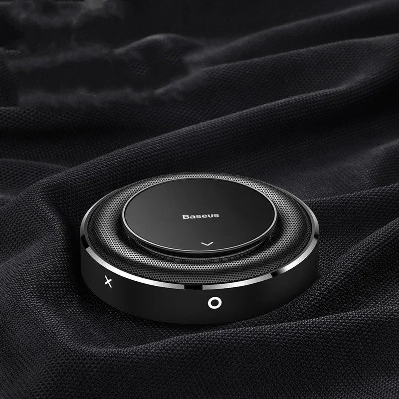 Round aluminium alloy car fragrance diffuser with aromatherapy tablets in black red silver colours
