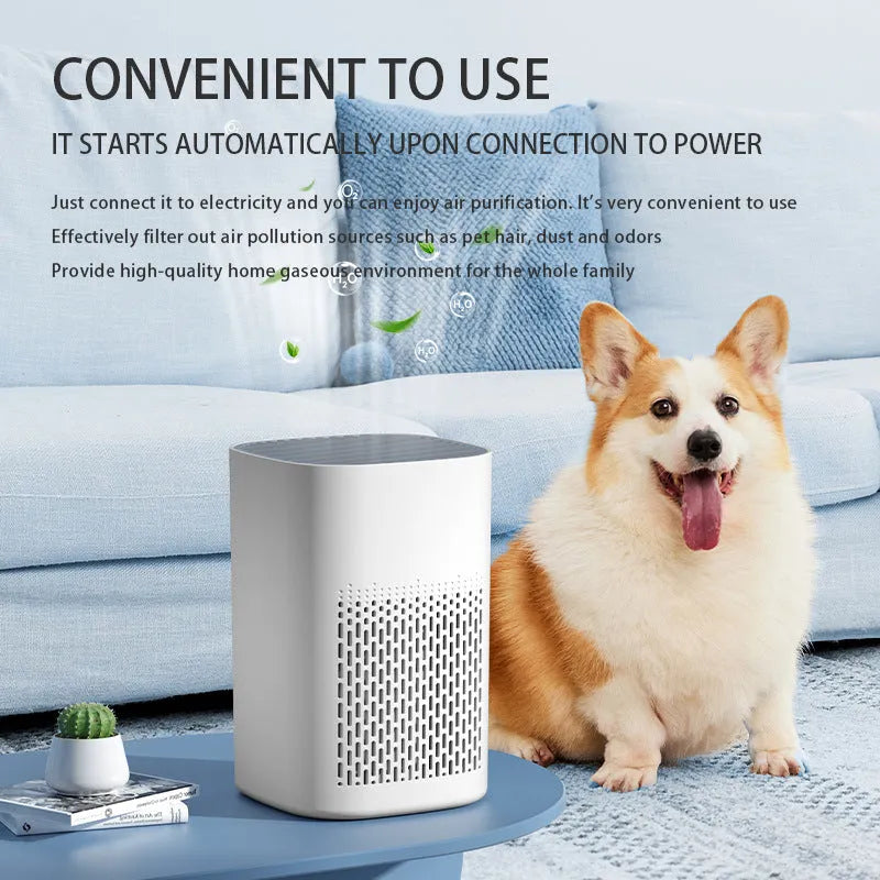 Desktop air purifier with USB power for rooms under 10 square metres
