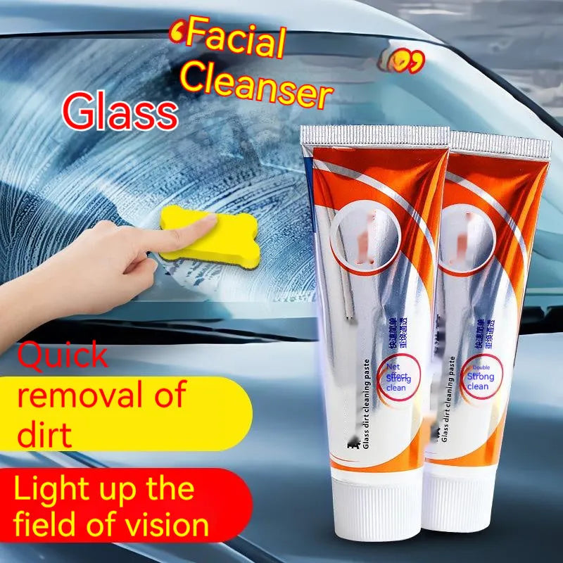 White 65ml car windshield cleaning paste bottle for removing oil stains from glass