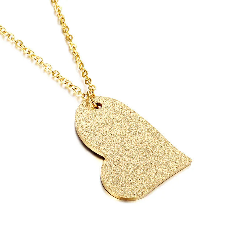 Women's geometric heart-shaped titanium steel necklace with Japan and South Korea fashion inspiration