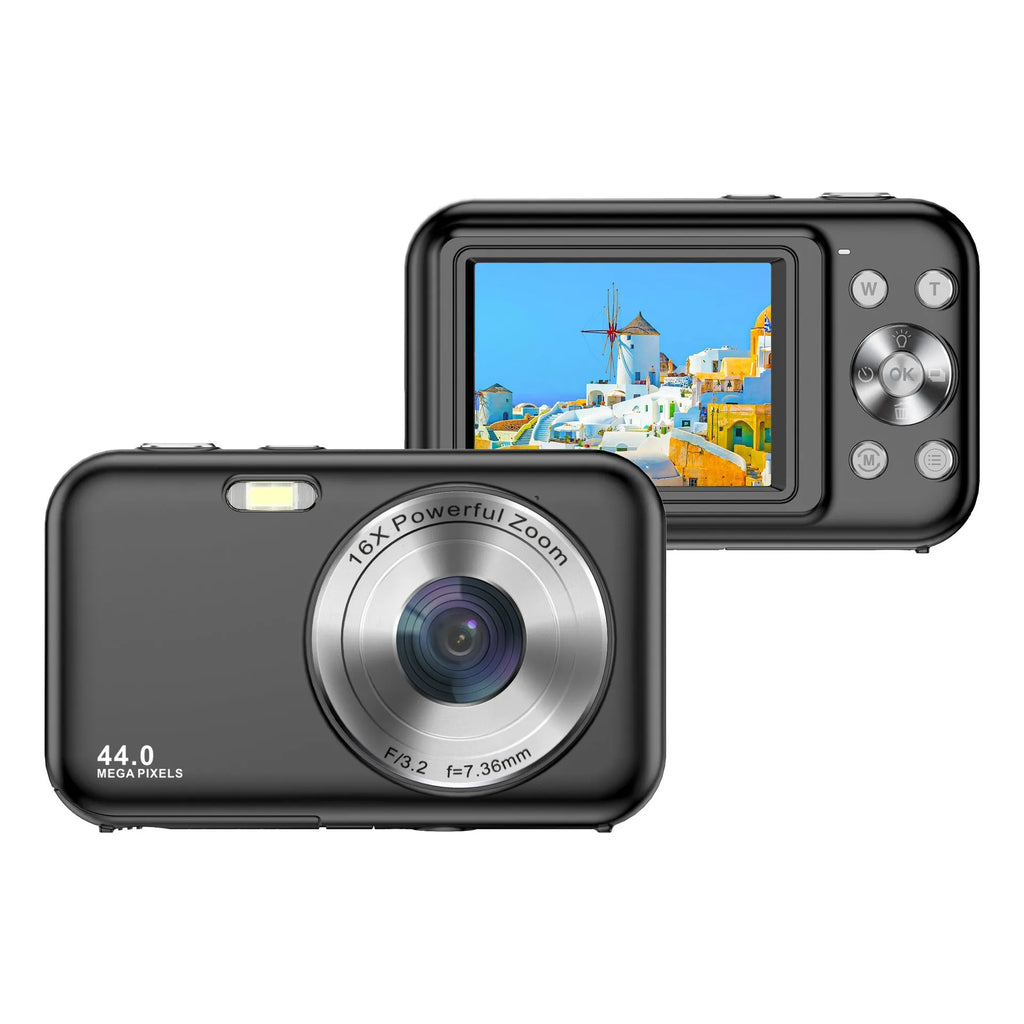 Children's digital camera with 2.4-inch screen in black, green, pink, or purple colours