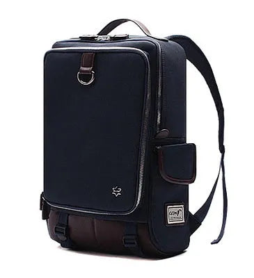 Modern Korean design Oxford cloth men's backpack in army green colour showing large capacity.