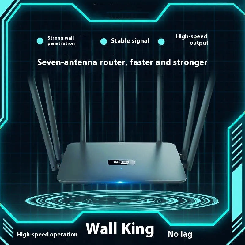 Black and white dual-band 5G Gigabit router with whole-home Wi-Fi coverage
