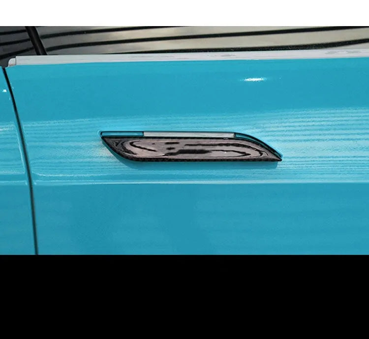 Carbon fibre door handle protection stickers for Tesla Model S with drip pattern texture
