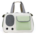 Foldable canvas pet bag with single shoulder strap in black, green or yellow colour