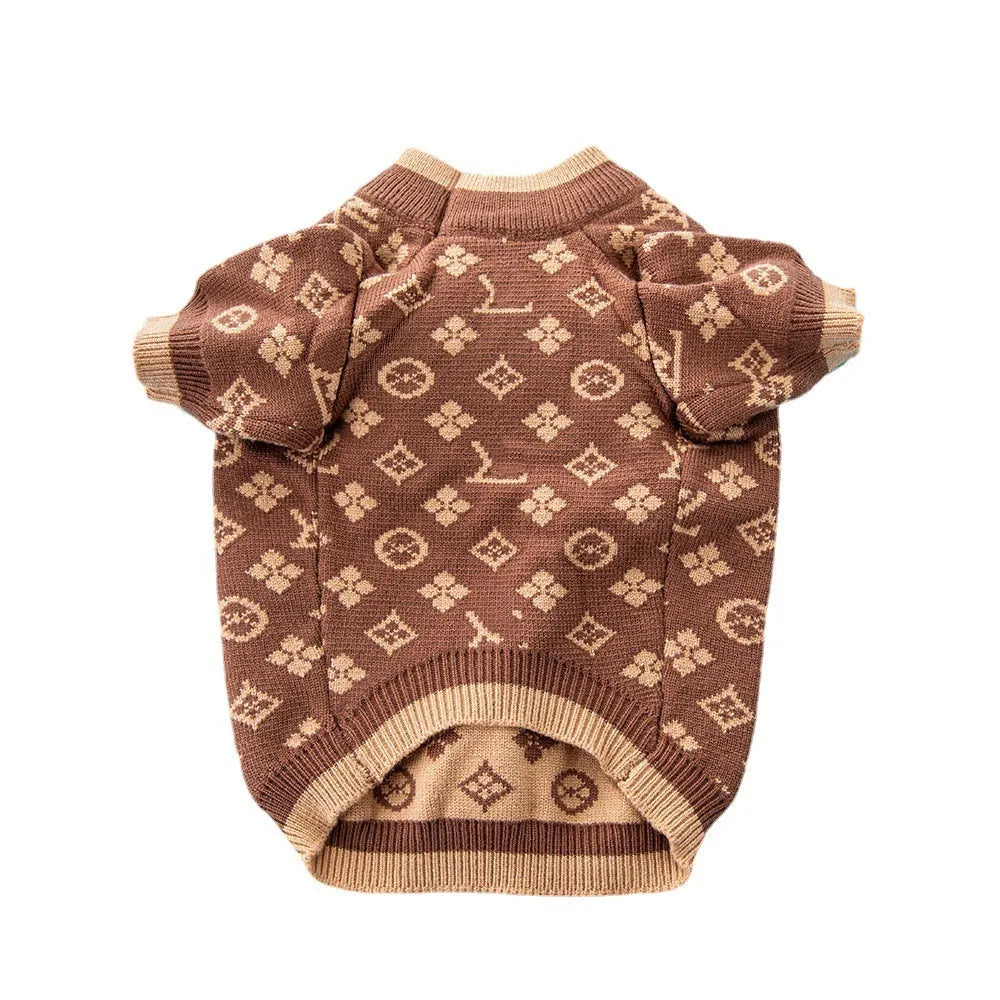 Wool knit dog sweater in European American style for winter warmth