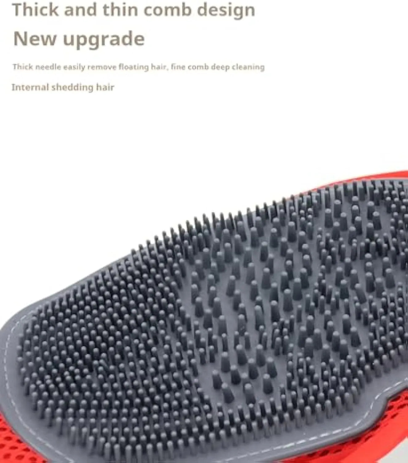 Red pet bathing glove with silicone bristles for grooming and cleaning dogs and cats