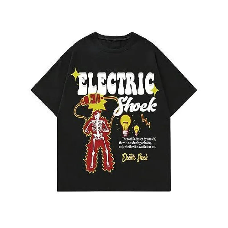 Men's printed street sports T-shirt with digital pattern on polyester fabric