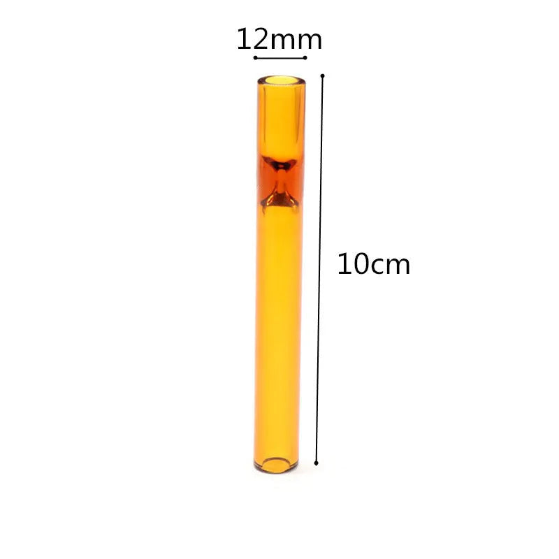 Clear glass telescopic smoking pipe with straight suction nozzle