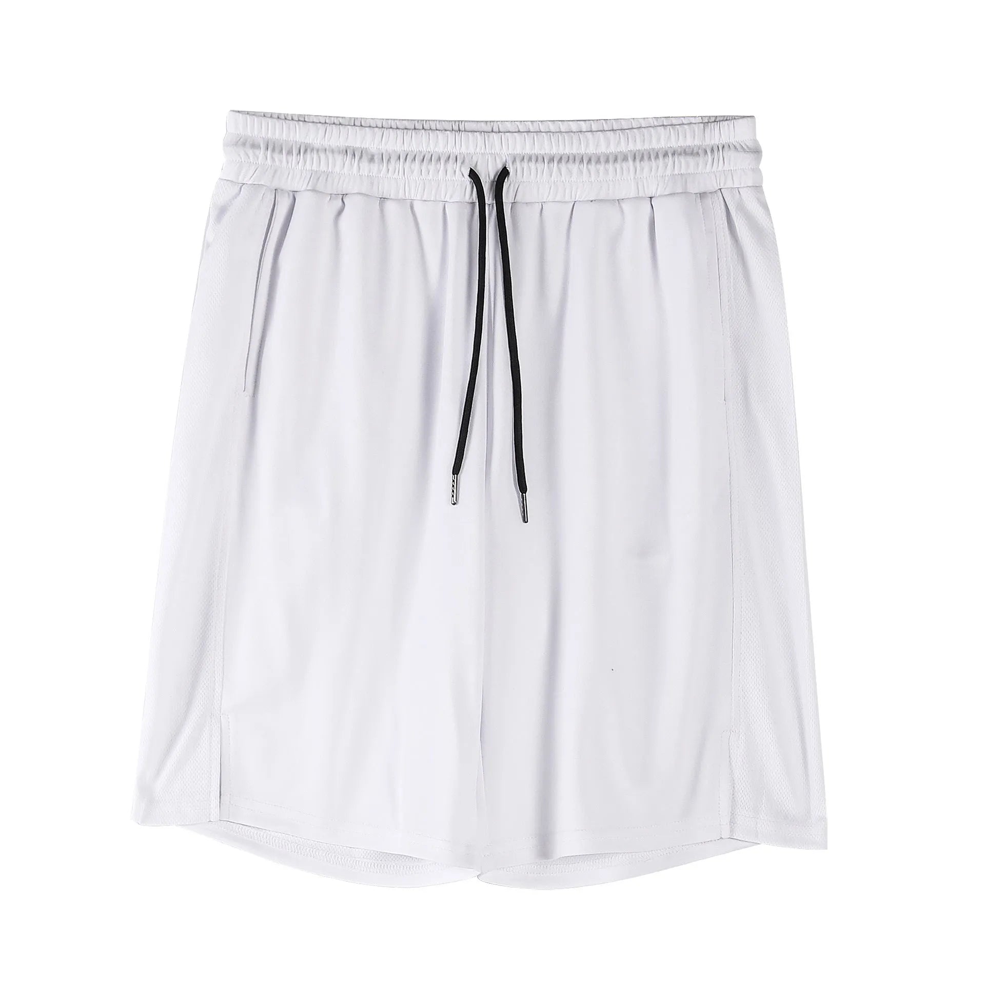 Men's black quick-drying mesh capri pants with elastic waistband and mid-length cut