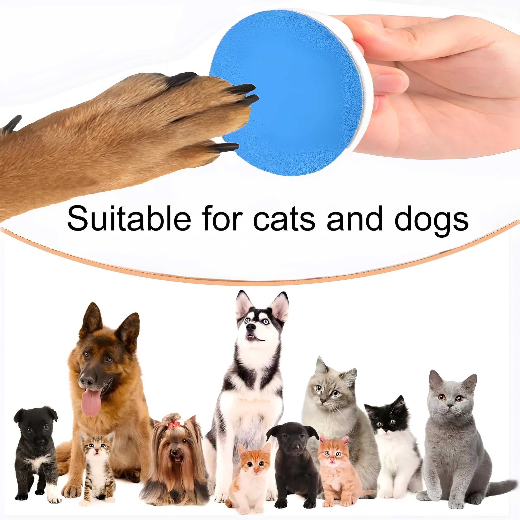 85mm round dog nail file scratch board with ergonomic handle in four colour options
