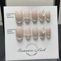 Women's handmade blush armour style wearable nails in short design with four size options