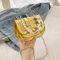 Women's silver mini tote saddle crossbody bag with mobile phone pocket and synthetic leather lining