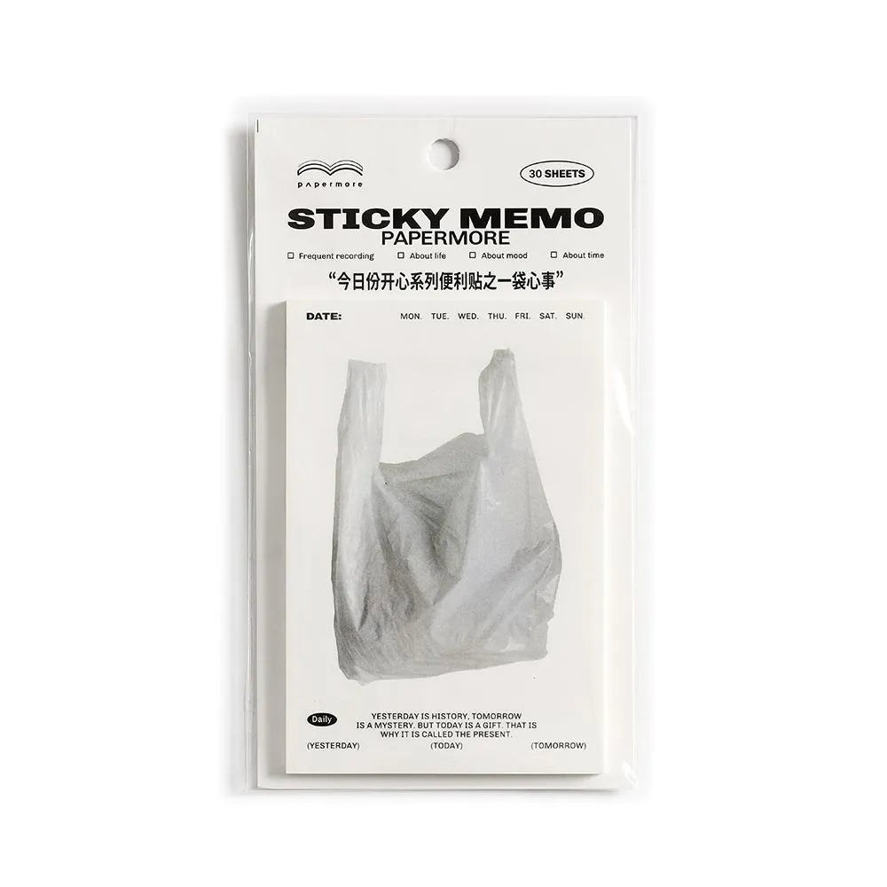 Today's Happy Series non-adhesive memo pad with 30 sheets, shown in one of four colour options.