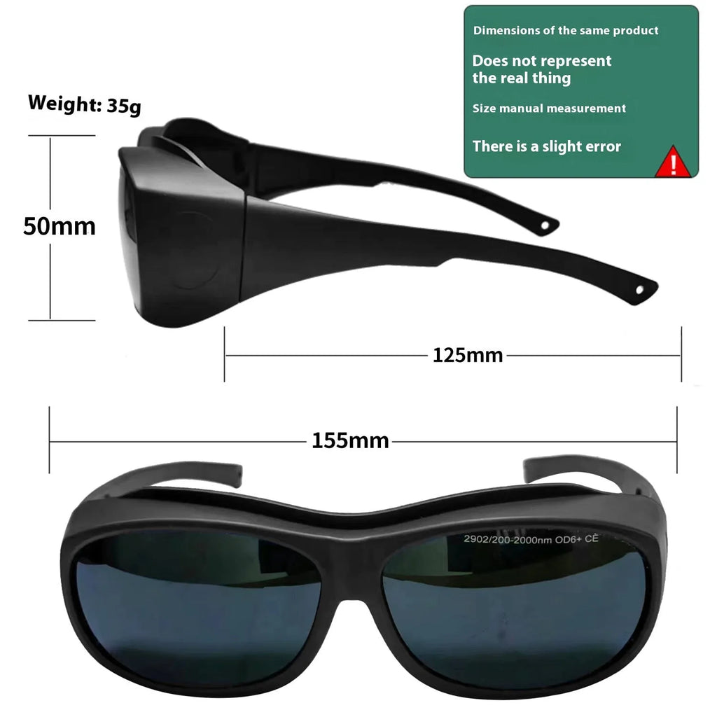 Photon skin rejuvenation laser protection goggles with polycarbonate lenses for 200-2000nm wavelength filtration