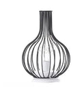 Minimalist hollow iron table lamp with warm white LED light in red wine bottle style