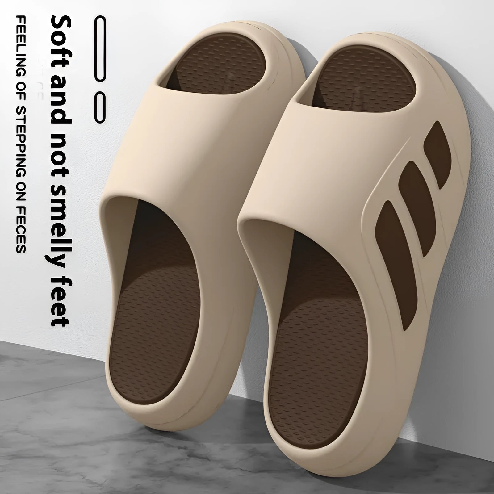 Platform flip flop slippers with thick EVA foam sole in two-tone colour option