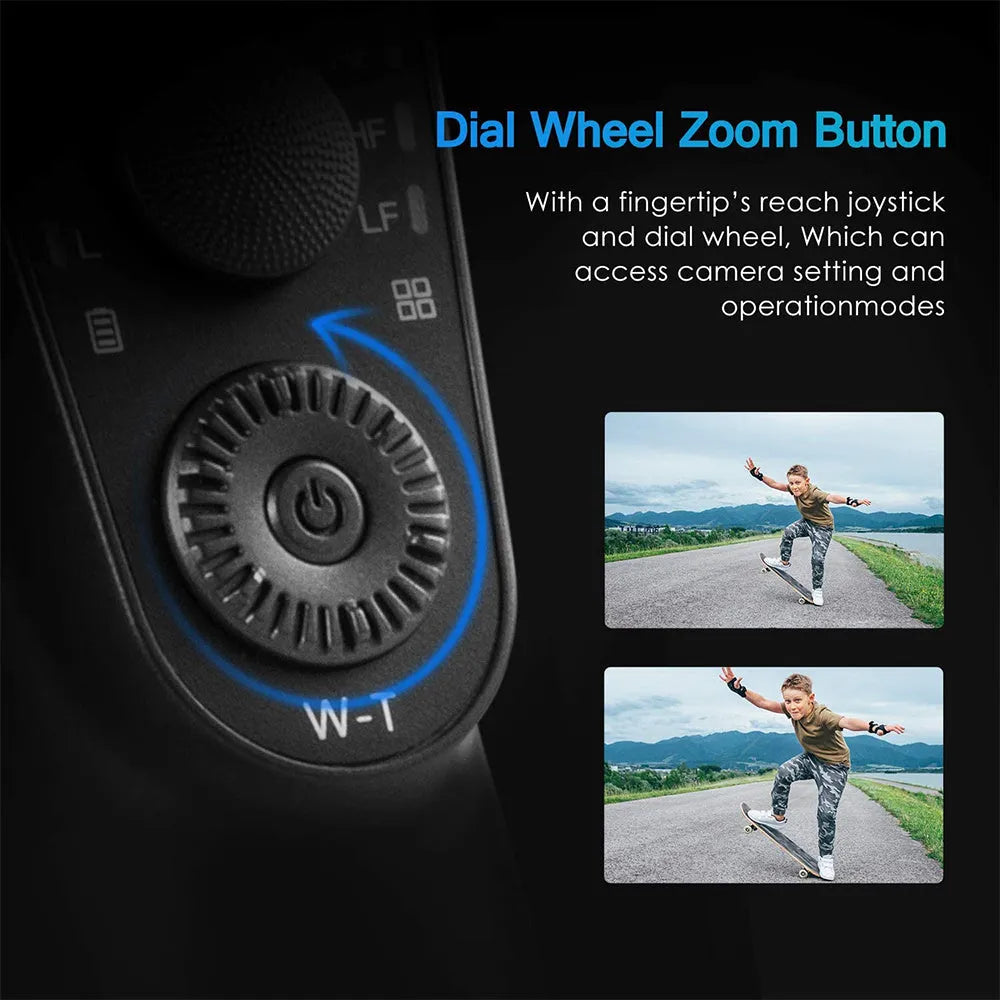 Black three-axis handheld gimbal stabilizer for mobile phones with extended battery and protective cases.