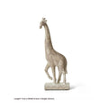 Wood colour synthetic resin giraffe ornament measuring 30.5 cm tall on a shelf.
