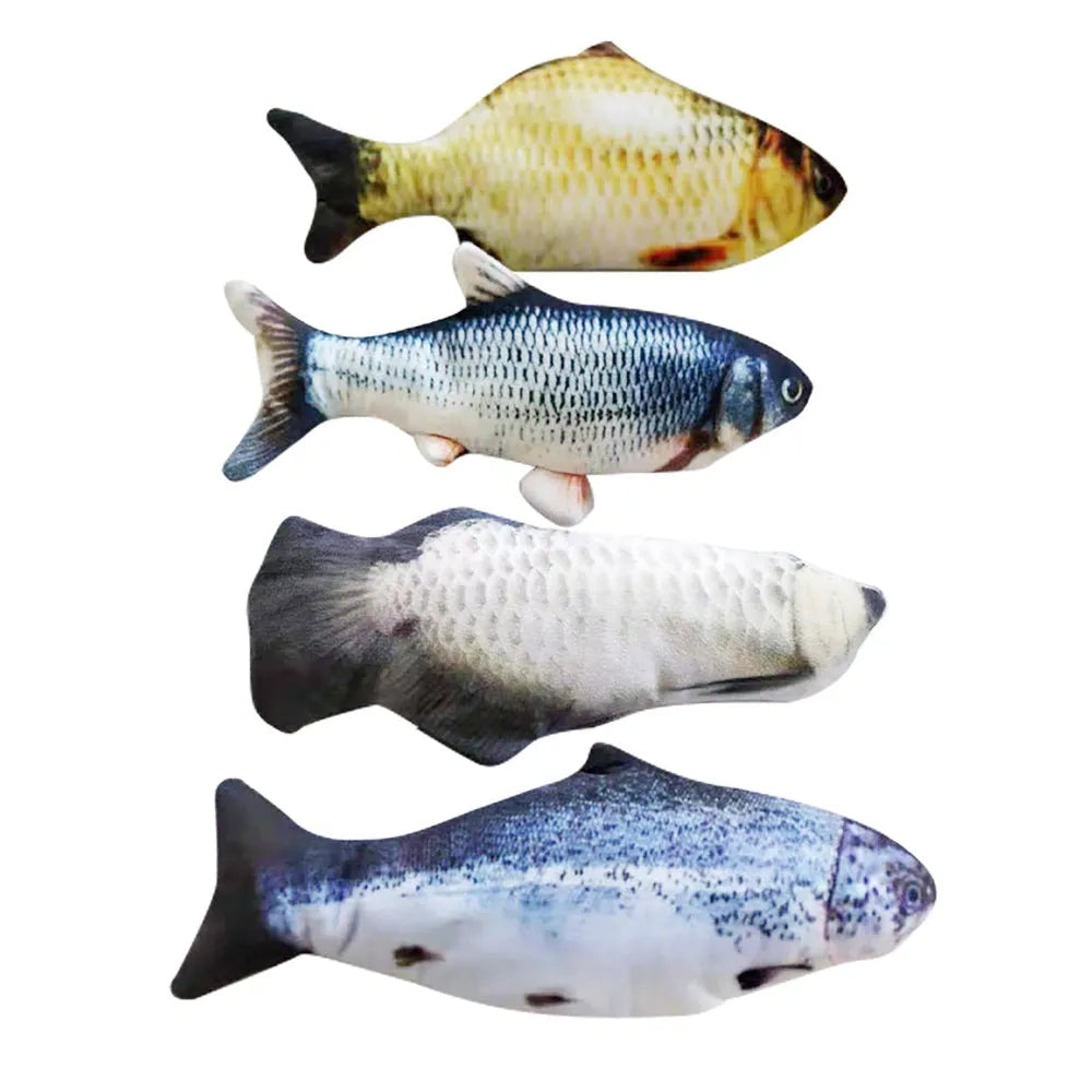 USB rechargeable electric jumping fish cat toy in multicolour 30cm PP construction