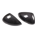 Black carbon fibre rearview mirror covers for Porsche Macan vehicles
