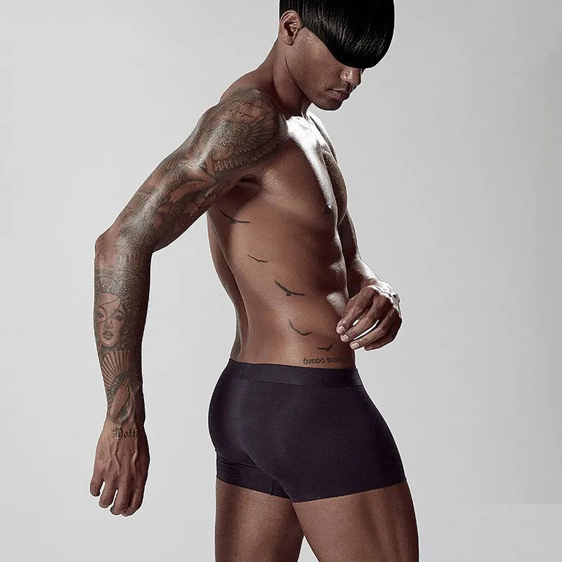 Men's seamless modal underwear in mid waist design showing solid colour options