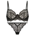 Women's French bra suit bikini set in black, red, or green colour options