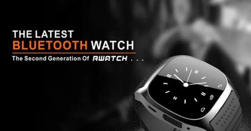Smart Bluetooth sports watch in black white blue colours with fitness tracking features