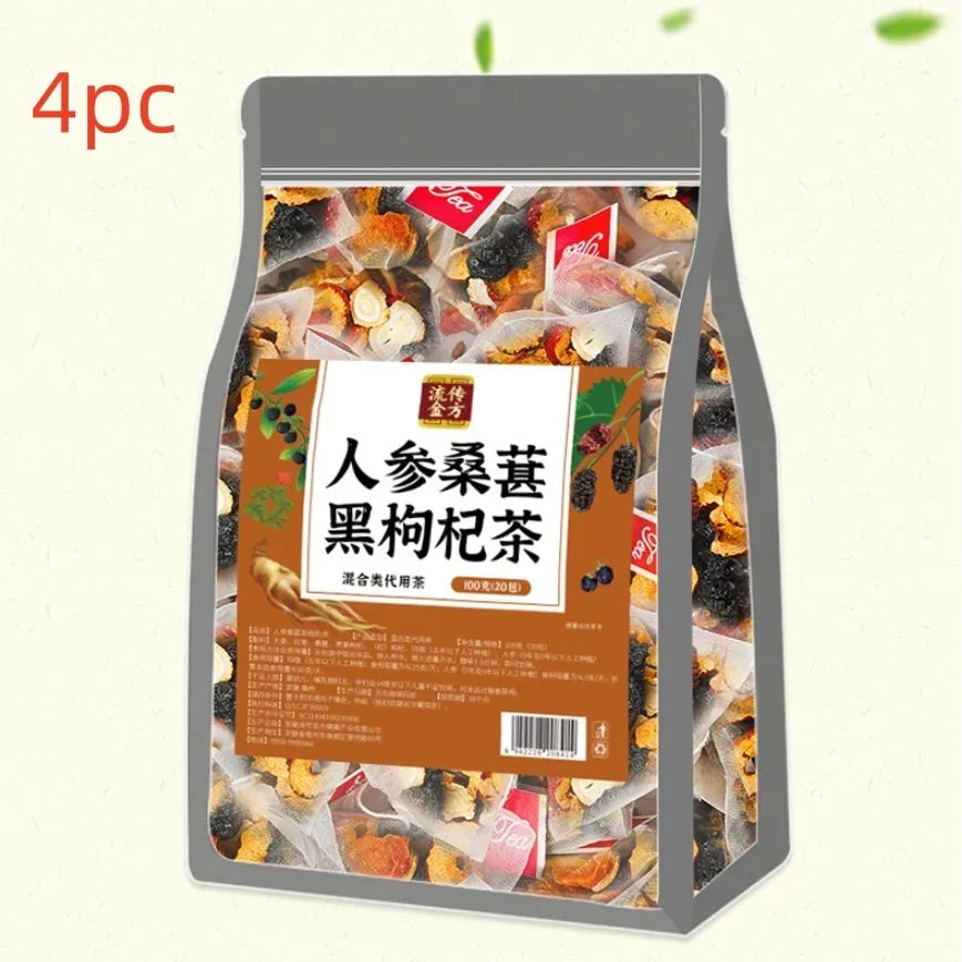 Box of 40 Ginseng Black Wolfberry Tea sachets, total weight 200g