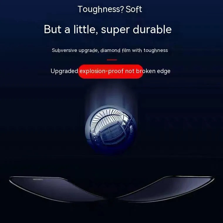 iPhone privacy tempered glass screen protector with anti-peep film on a mobile phone.