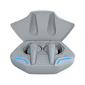 Wireless Bluetooth gaming headset with compact charging case in black, grey, white, or yellow colour options.