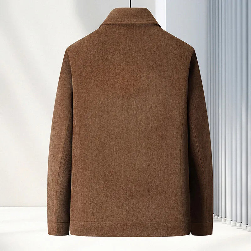 Men's slim fit lapel jacket in polyvinyl alcohol fiber fabric available in four colours
