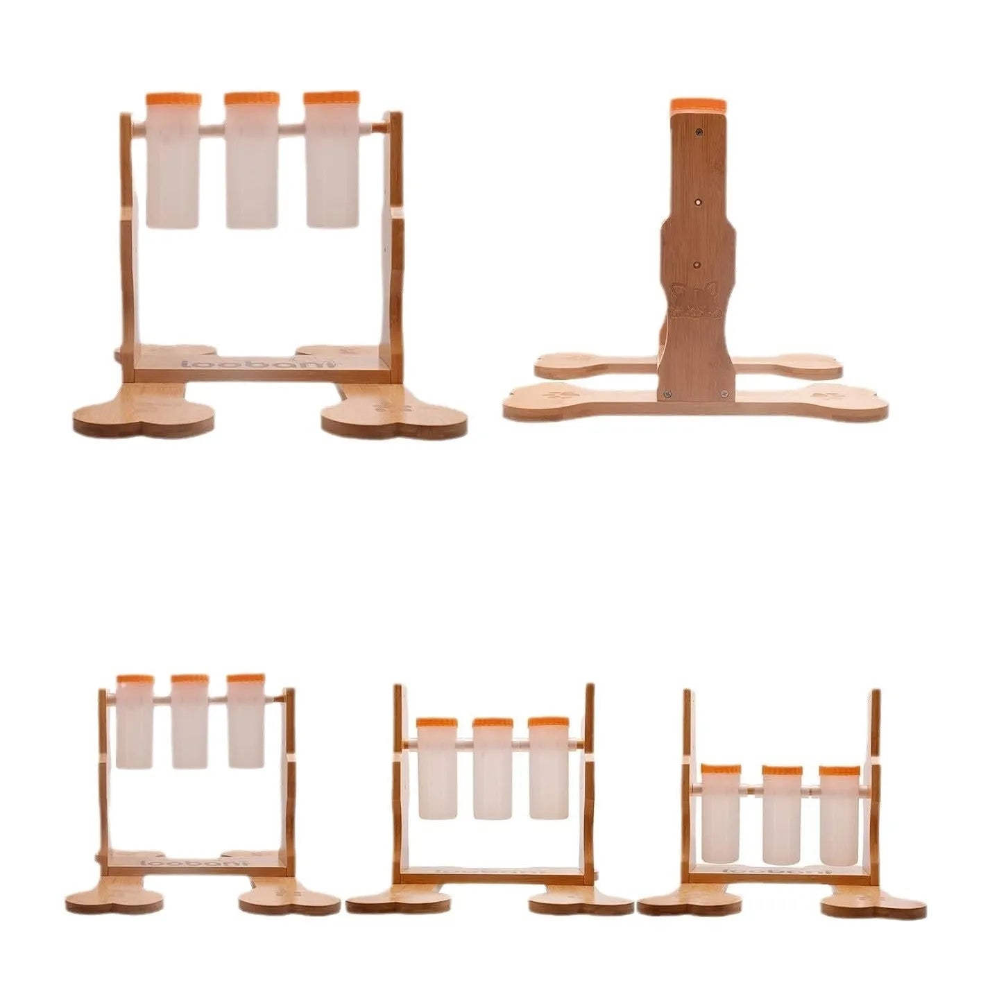 Wooden dog puzzle toy interactive snack dispenser feeder with 31x30x20cm dimensions
