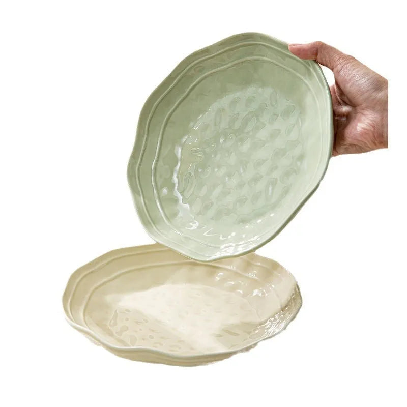 Seven-piece solid colour ceramic tableware set with modern minimalist design