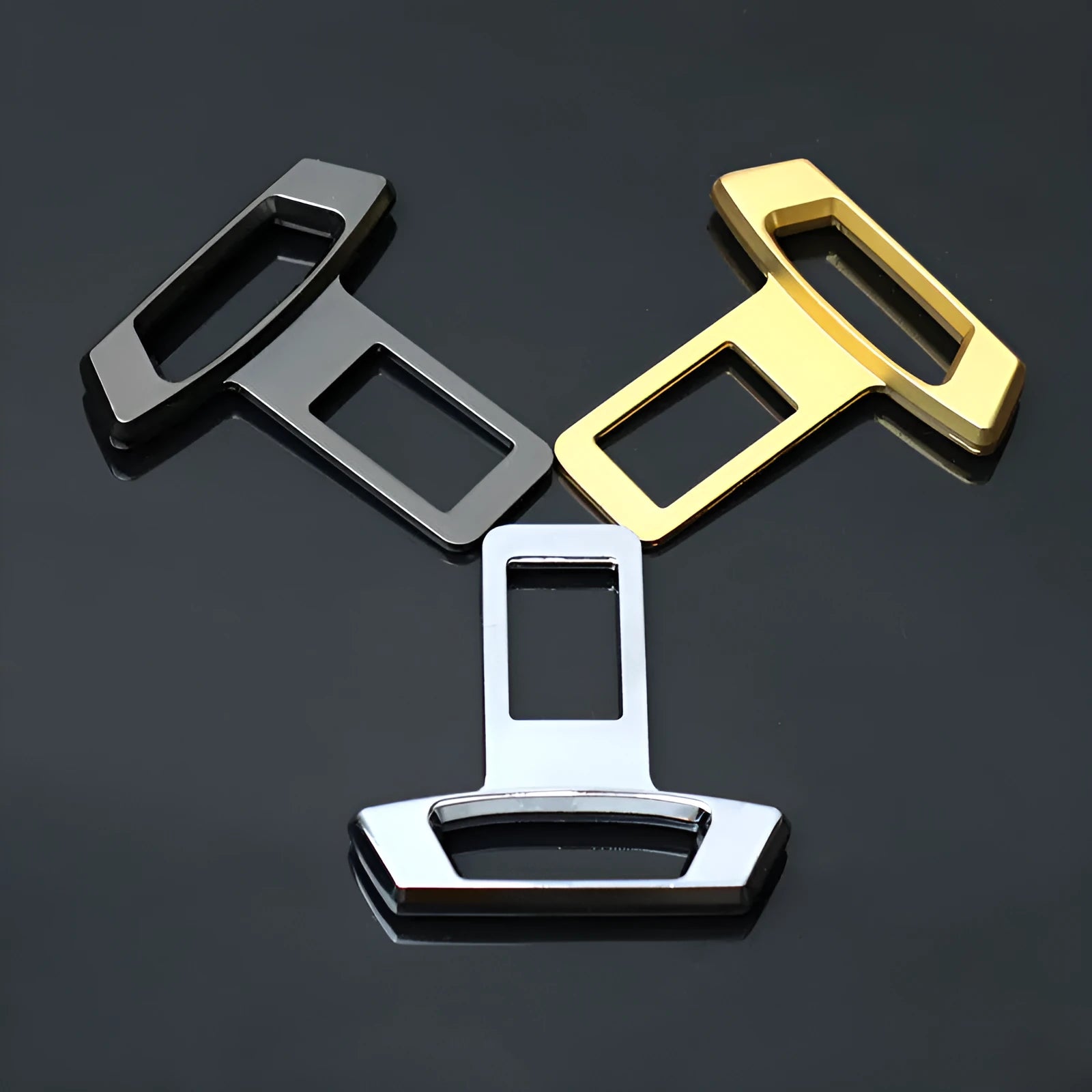 Metal car silencer insert for noise reduction in gold, black, and silver colour options.