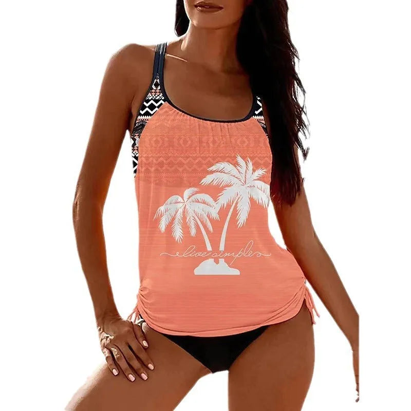 Loose-fitting women's polyester bikini set in multiple colours for sports and fitness.