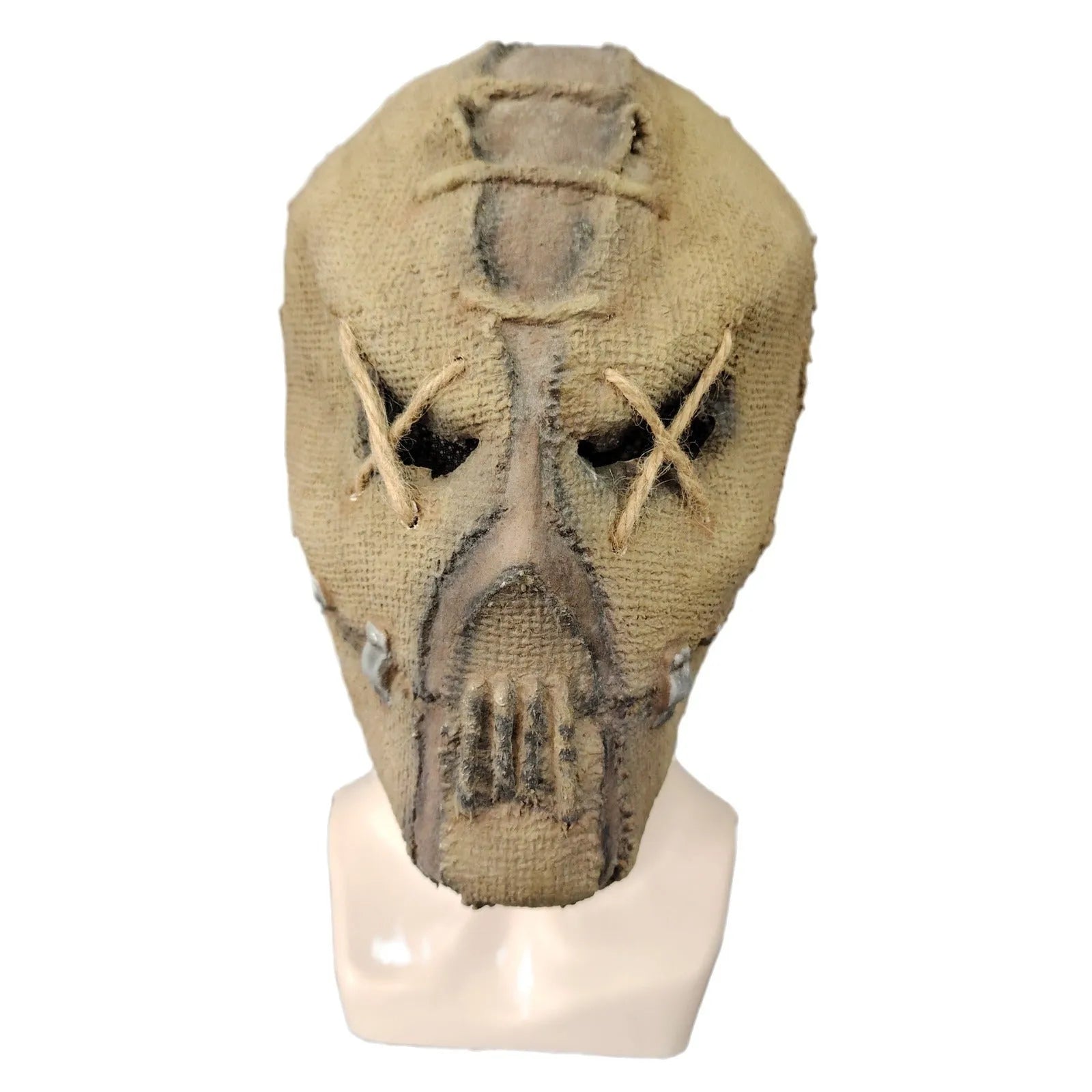 Latex scar skull Halloween mask horror head cover showing 31cm height measurement