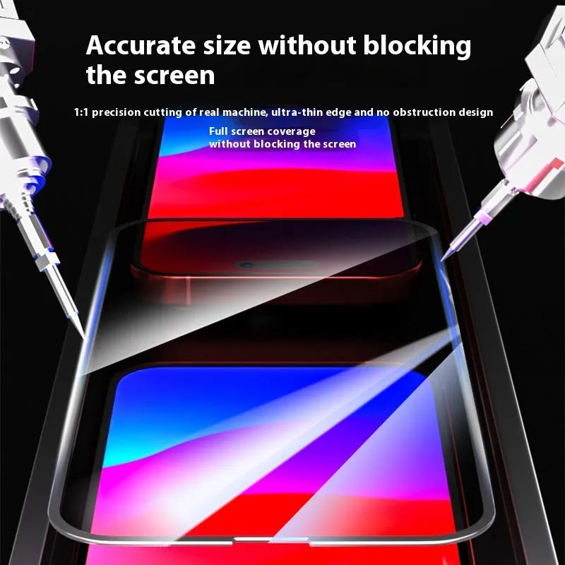 Full screen anti-peep tempered glass film for iPhone 15, 330 high sticky black with silk screen black edge
