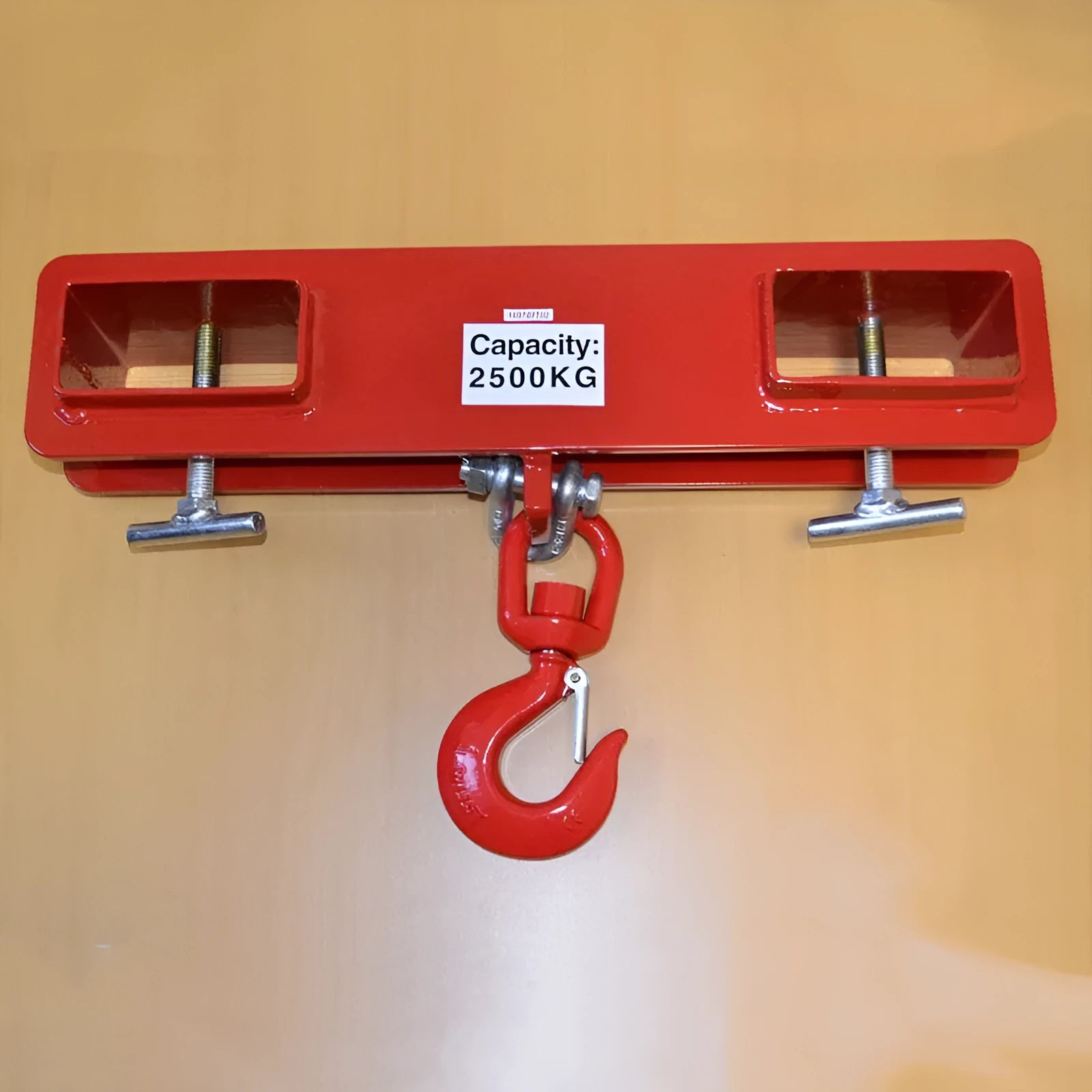 Rotatable drum crane locking hook for forklift with safety locking device