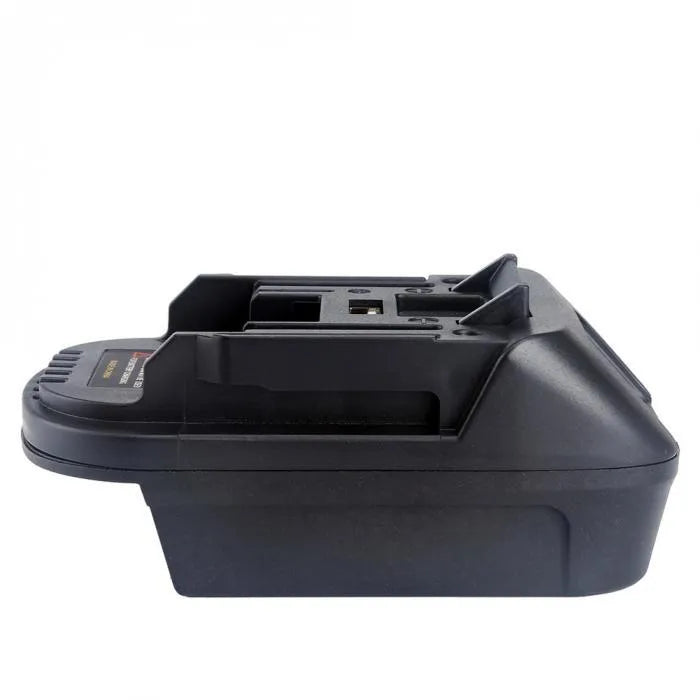 Black Milwaukee DM18M to Makita H99F battery adapter measuring 125x90x65 cm