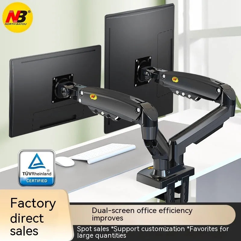Dual screen monitor bracket with lifting mechanism for height adjustment