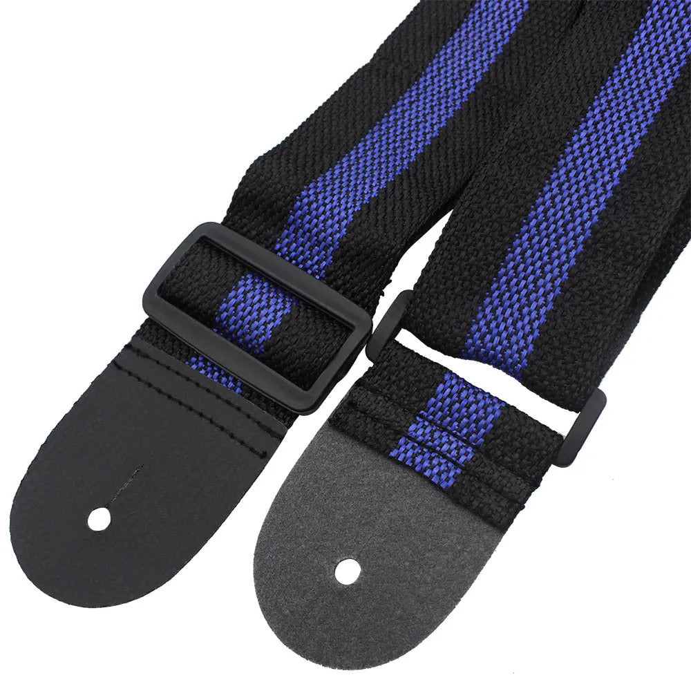 Universal woven guitar, bass, and ukulele strap shown in one of five colour options.