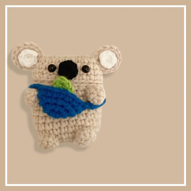 Handmade knitted koala bear backpack AirPods protective sleeve for Apple AirPods models