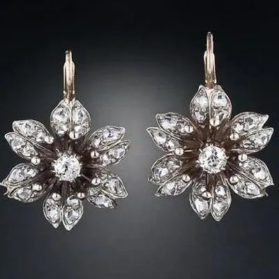 Silver retro fashion women's earrings with creative design in electroplated alloy material