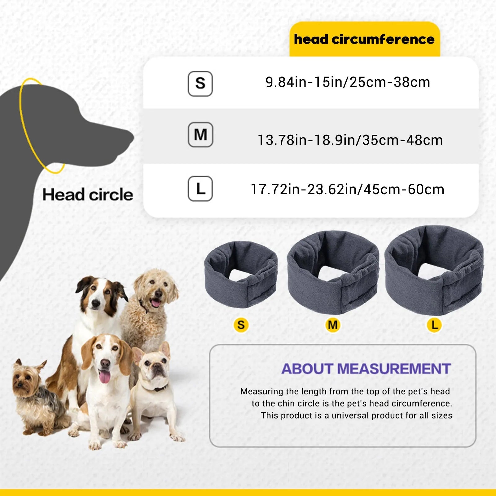 Black dog head cover hoodie with ear wraps for noise reduction and anxiety relief