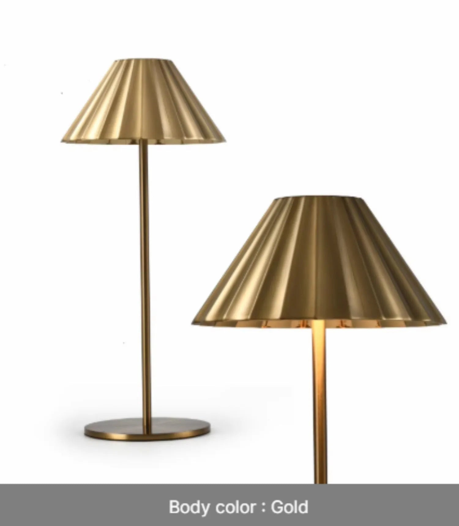 Alloy desk lamp in a choice of colours with touch dimming and Type-C charging port
